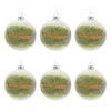 Christmas Beaded Glass Holiday Ball Ornament 4.5 Inch Height Set of 6 by Melrose