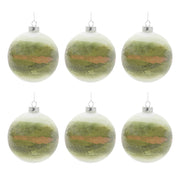 Christmas Beaded Glass Holiday Ball Ornament 4.5 Inch Height Set of 6 by Melrose