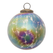 Christmas Contemporary Glass Ball Ornament Iridescent Finish 4 Inch Height Set of 12 by Melrose