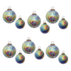 Christmas Tree Glass Ornament Ball Distressed Iridescent 4 Inch Height Set of 12 by Melrose