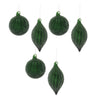 Christmas Tree Decor Glass Ornament Beaded Design 6.5 Inch Height Set of 6 by Melrose