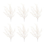 Christmas Glittered Twig Branch Stem 35" Height White Holiday Decor Set of 6 by Melrose