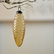 Christmas Glass Hanging Pine Cone Ornament 6 Inch Height Rustic Set of 12 by Melrose