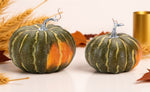 Foam Pumpkin Decor – 6"D x 5"H, 7"D x 6"H Fall & Thanksgiving Tabletop Decoration by Melrose