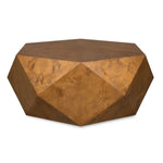 Uttermost Hughes Geometric Coffee Table – 40x37 Inch Mappa Burl Veneer with Java Wood Base in Sculptural Contemporary Design