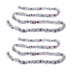 Tinsel Sleigh Bell Ornament Garland – 6'L Set of 2 Christmas Tree & Holiday Decorations by Melrose