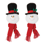 Plush Snowman Head Ornament – 22.5"H Set of 2 Christmas Tree & Holiday Decorations by Melrose
