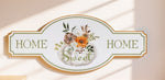 Home Sweet Home Wall Sign 9.5"H – White Iron Fall Pumpkin Floral Decor By Melrose