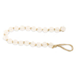 Frosted Glass Bead Garland Set of 2 0.75"H – White Glass Jute Minimal Farmhouse Decor By Melrose