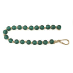 Frosted Glass Bead Garland (Set of 2) 24"L – Green Beige Glass Jute Farmhouse Holiday Decor By Melrose