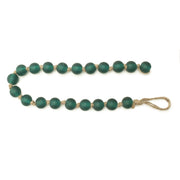 Green Beige Frosted Glass Bead Garland Set – Farmhouse Holiday Decor