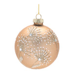 Christmas Champagne Floral Glass Ball Ornaments Set of 12 3.5"H by Melrose
