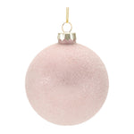 Ball Ornament (Set of 12) – 3"D Glass Pink Beaded Christmas By Melrose