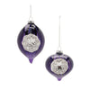 Purple & Silver Glass Reflector Ornaments – Set of 12 Christmas Decorations