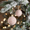 Pink Furry Ball Ornaments – Set of 4 Christmas Decorations