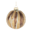 Brown and Gold Glitter Glass Ornaments – Set of 6