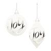 Frosted Glass Joy Christmas Ornaments – Set of 6