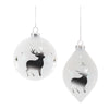 Woodland Deer Glass Christmas Ornaments – Set of 6