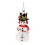 Snowman Ornament (Set of 6) – 6.5"H Glass White, Red & Black Christmas Decor By Melrose