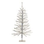 Tinsel Tree (Set of 2) 24"H Plastic Silver Industrial Christmas Decor By Melrose