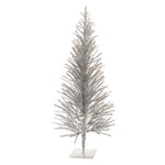 Tinsel Tree 48"H PE Plastic Silver Industrial Christmas Decor By Melrose