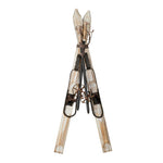 Decorative Pair of Skis With Poles 36"H Wood/Metal Beige Brown Rustic Winter Decor By Melrose