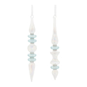 Blue Glass Finial Drop Ornaments Set of 24 Glam Holiday Tree Decor