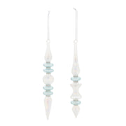 Iridescent Glass Christmas Ornaments Long Finial Style