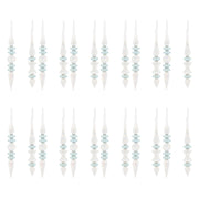 Glam Blue Holiday Tree Ornaments Glass Drop Set