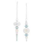 Iridescent Glass Christmas Ornaments Short Finial Style
