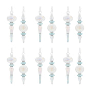 Glam Blue Holiday Tree Ornaments Glass Drop Set