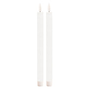 White Flameless Taper Candles Set of 2 Glam Home Decor
