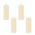 FIA Wick Ivory LED Pillar Candles Set of 4 5"H Indoor Decor by Melrose