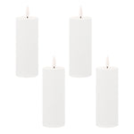 FIA Wick White LED Pillar Candles Set of 4 5"H Indoor Decor by Melrose