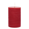 Red Flameless Pillar Candles Set of 2 Indoor Decor