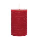 FIA Wick Pillar Candle Set 4"H Red Wax Plastic Traditional Style Set of 2 By Melrose