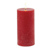 Red Flameless Pillar Candles Set of 2 Indoor Decor
