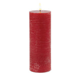 FIA Wick Pillar Candle Set 8"H Red Wax Plastic Traditional Style Set of 2 By Melrose