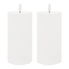 White Flameless LED Pillar Candle Set – Wax Finish – 6 in Height – Home Styling by Melrose