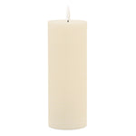 FIA Wick Pillar Candle Set 8"H Cream Wax Plastic Traditional Style Set of 2 By Melrose