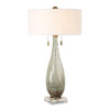 Cardoni Fern Green Glass Table Lamp with Brass Accents