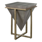 Uttermost Bertrand Faux Shagreen Accent Table with Gold Base