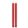 Red Flameless Taper Candles Set of 2 Indoor Decor