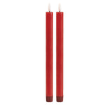 FIA Wick Taper Candle Set 11"H Red Wax Glam Style Set of 2 By Melrose