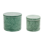 Green Metal Storage Containers with Lids – Set of 2 by Melrose