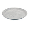 Modern Round Iron Tray – Gray Distressed Starburst Design