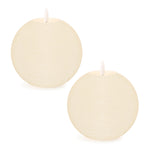 LED Round Candle Set – Ivory Wax Finish 4.75" H Flameless Indoor Decor by Melrose