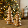 Wooden Pine Tree Set of 2 for Tabletop Holiday Decor