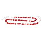 Wood Beaded Garland (Set of 2) – 5'L Red & Beige Wood Christmas Decor by Melrose