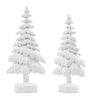 White Washed Pine Tree Set of 2 for Christmas Decor